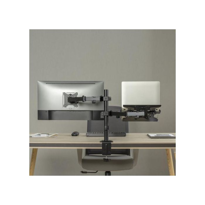 Ewent EW1519 Soporte de Escritorio Ergonómico para Monitor hasta 32" y Portátil 15.6" VESA 75x75 100x100 Negro 7 Ewent EW1519 Soporte de Escritorio Ergonómico para Monitor hasta 32" y Portátil 15.6" VESA 75x75 100x100 Negro 7