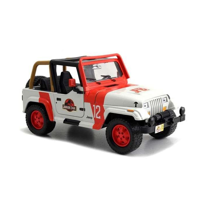 Jada Jurassic Park Jeep Wrangler Escala 1:24 Coche Metal Rueda Libre Apertura Puertas Capo Neumaticos Goma 253253005 3
