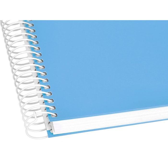 Cuaderno Espiral Liderpapel A4 Micro Crafty Tapa Forrada 120H 90 gr Cuadro 5 mm 5 Bandas 4 Colores Celeste 7