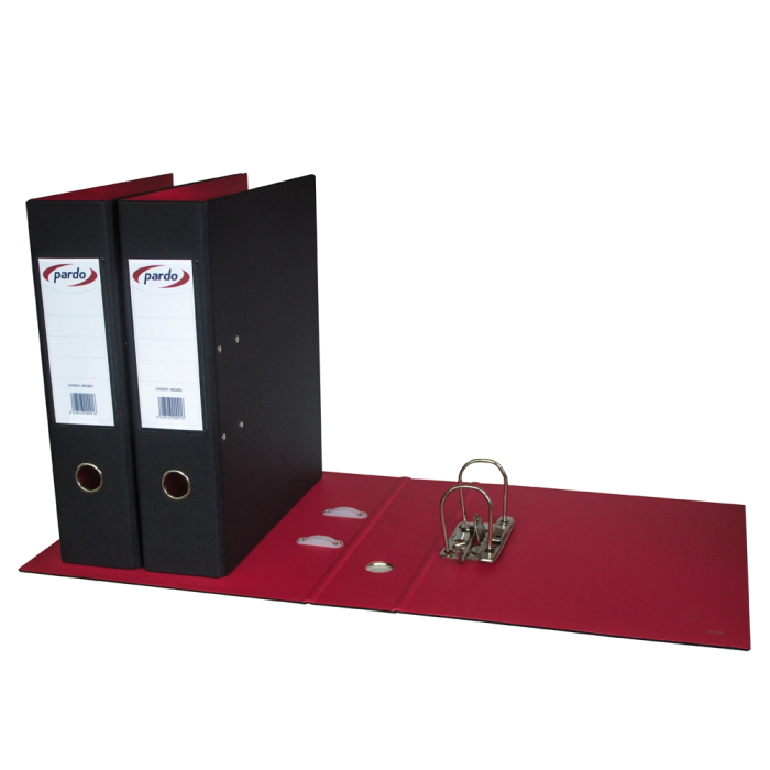 Pardo Archivador de Palanca Folio Plástico Negro 2 Anillas 70 mm con Compresor Metálico 285 x 335 mm 1