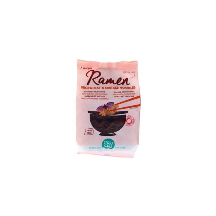 TERRASANA Fideos Ramen de Trigo Sarraceno con Shiitake Ecológico, Sin Gluten, Vegano 280g