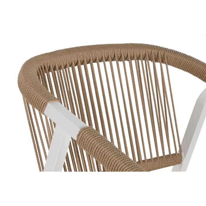 Conjunto de Mesa con 6 Sillas Home ESPRIT Blanco Natural Resina Aluminio 180 x 90 x 75 cm 3