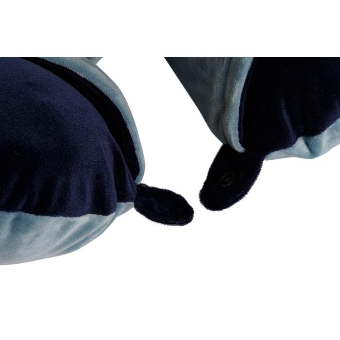 DKD Home Decor Cojin de Viaje Azul Marino y Azul con Capucha de Poliester - 10 x 32 x 30 cm (4 Unidades) 4