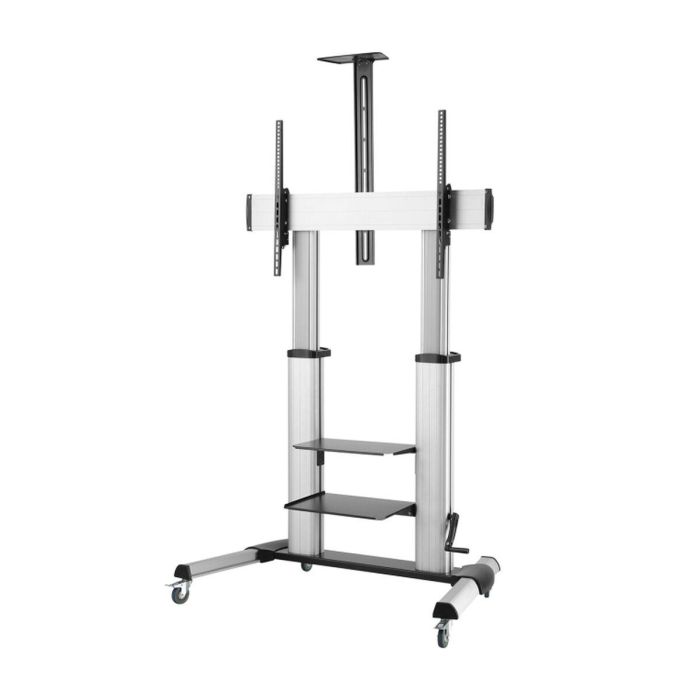 AISENS - SOPORTE DE SUELO PRO CON RUEDAS Y MANIVELA, BANDEJAS PARA DVD Y SOPORTE DE CAMARA PARA MONI 12