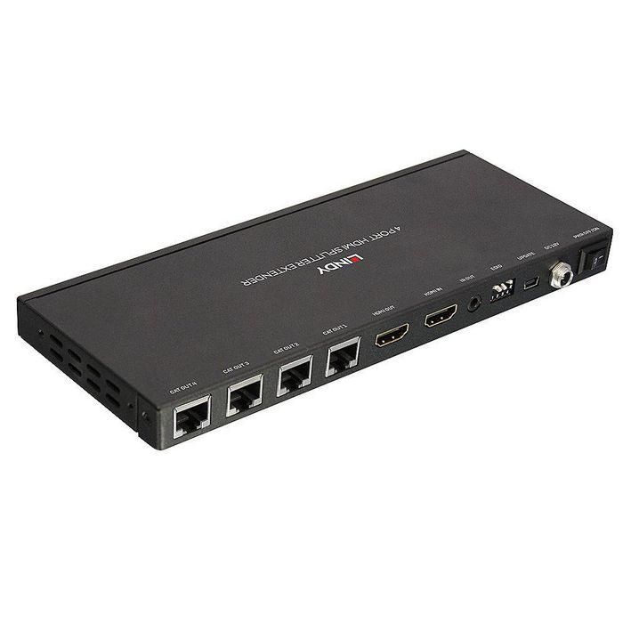 Lindy 70m Cat.6 4 Port HDMI 4K30 and IR Splitter Extender with Loop Out 1 Lindy 70m Cat.6 4 Port HDMI 4K30 and IR Splitter Extender with Loop Out 1