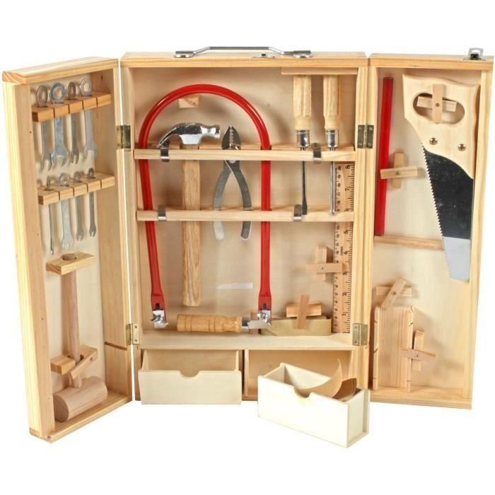 Planete Bois MGM098927 Armario de Herramientas de Madera con Herramientas Reales, 25 Piezas Montessori FSC, +8 Años 3