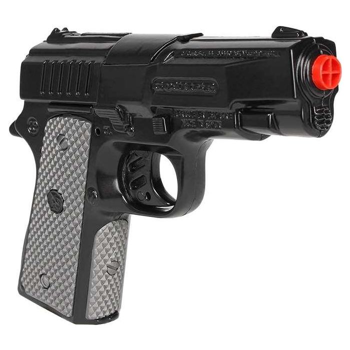 Pistola policía metal 8 tiros color negra Pistola policía metal 8 tiros color negra
