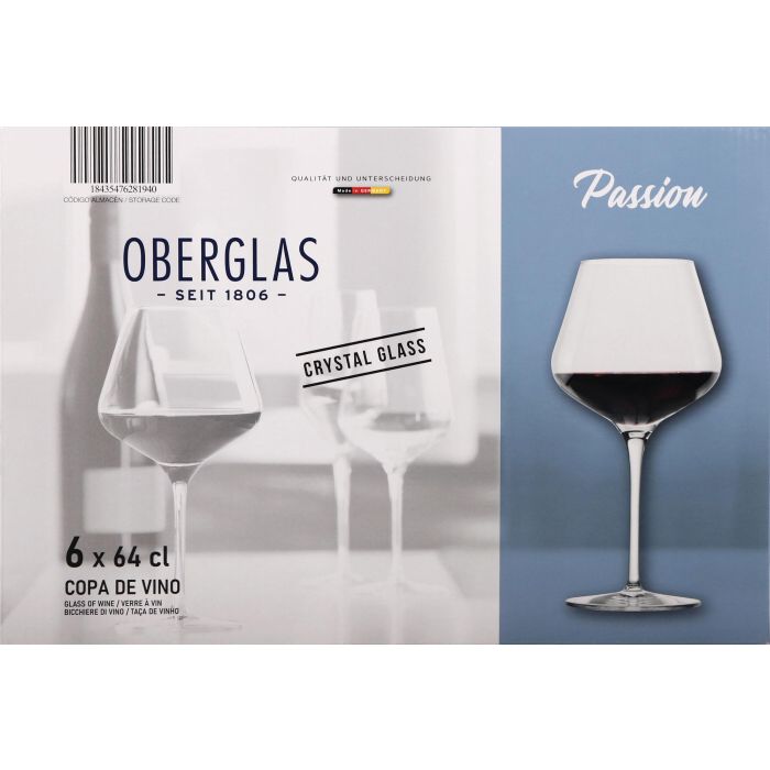 Inde Set 6 Copas Burgundy Passion 64Cl, 11,5x22,8x7 cm 1