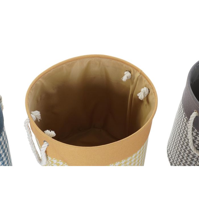 Cesta Ropa Basicos DKD Home Decor Gris Amarillo 45 x 45 x 45 cm (3 Unidades) 2 Cesta Ropa Basicos DKD Home Decor Gris Amarillo 45 x 45 x 45 cm (3 Unidades) 2