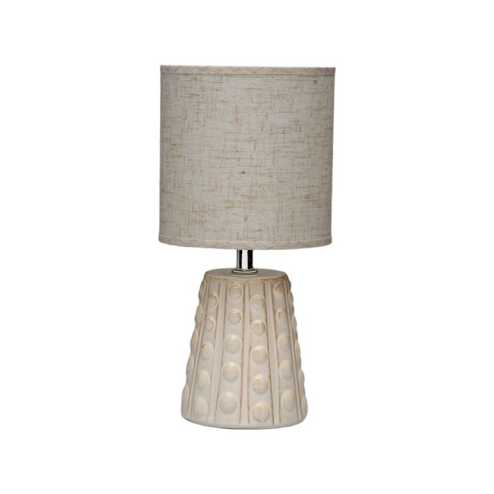 Lámpara Thais Blanca Versa 25x43 cm - Cerámica y Textil (2 Unidades) 1 Lámpara Thais Blanca Versa 25x43 cm - Cerámica y Textil (2 Unidades) 1