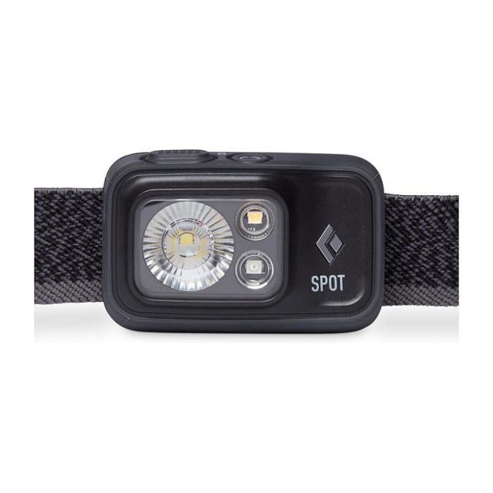 Black Diamond Spot 400 Frontal LED 400 Lúmenes, Impermeable IPX8, Con Cinta para Cabeza, Modos Alto/Bajo/Noche/Estroboscopio, Color Negro
