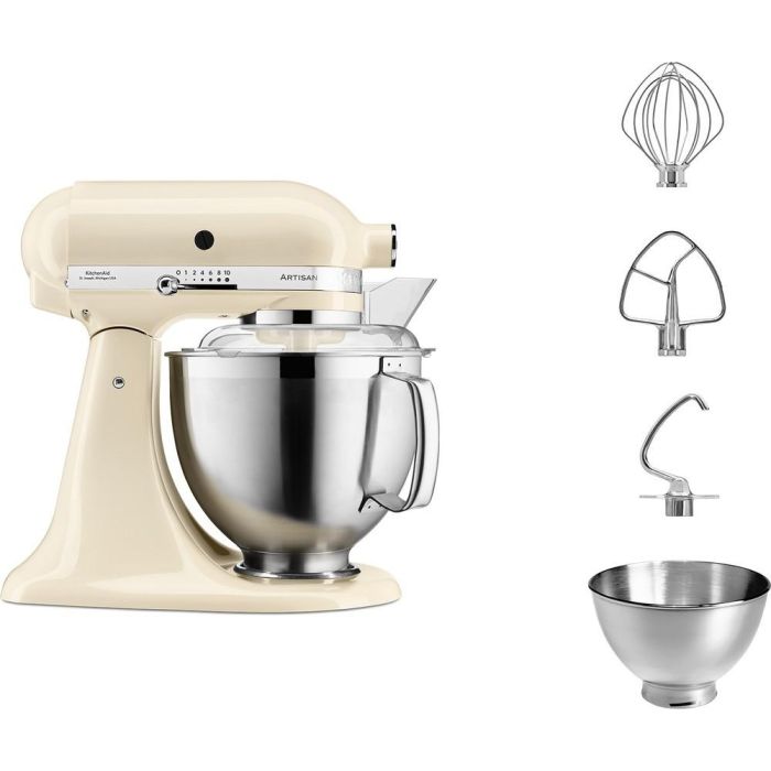 KitchenAid 5KSM185PSEAC Robot de Cocina Amasadora Planetaria 4.8L Crema - Batir, Amasar, Mezclar - 10 Velocidades, 300W 1 KitchenAid 5KSM185PSEAC Robot de Cocina Amasadora Planetaria 4.8L Crema - Batir, Amasar, Mezclar - 10 Velocidades, 300W 1