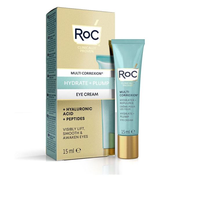ROC Hydrate + Plump Crema Ojos con Ácido Hialurónico 15 ml para Hidratar y Reafirmar el Contorno Ocular 1