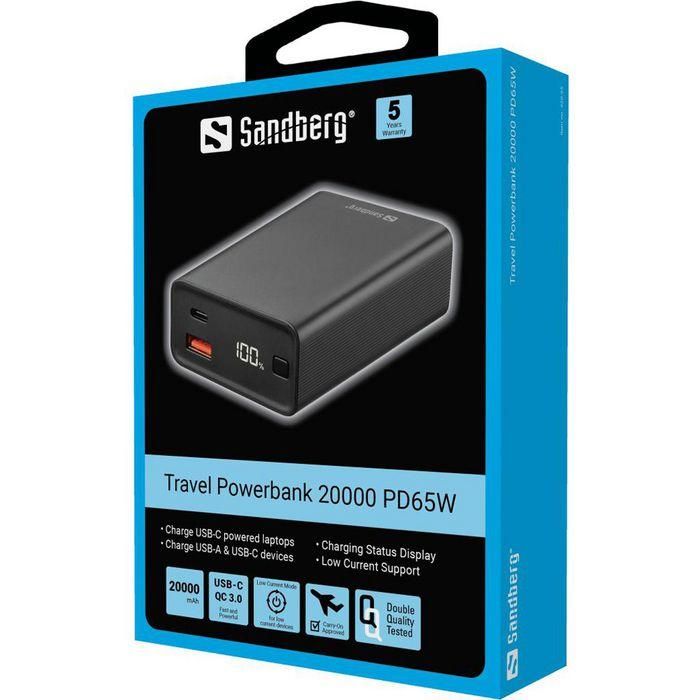 Sandberg Travel Powerbank 20000 PD65W 2 Sandberg Travel Powerbank 20000 PD65W 2