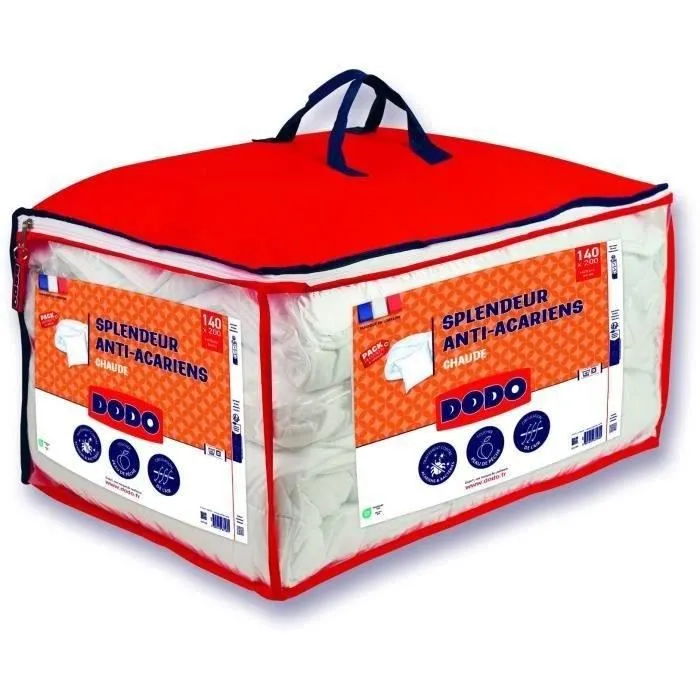 Dodo DOD3307419675582 Edredón Antiácaros Splendor 140x200 cm Warm Relleno 100% Volupt'air Blanco + 1 Almohada 60/60
