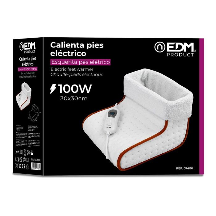 Edm Calienta pies eléctrico 100W 30x30x24cm con regulador de temperatura 1 Edm Calienta pies eléctrico 100W 30x30x24cm con regulador de temperatura 1