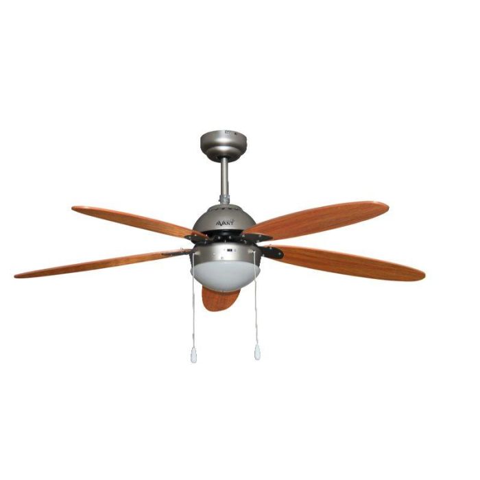 AVANT Ventilador de Techo Gris con Madera 132 cm 60W 5 Aspas con Lámpara