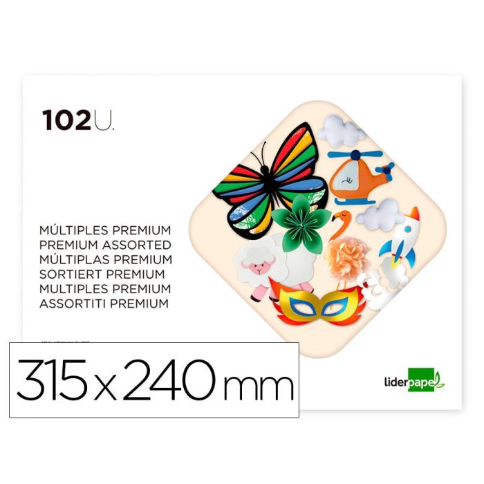 Bloc Trabajos Manuales Liderpapel Multiple Premium 240x315 mm 102 Hojas Colores Surtidos