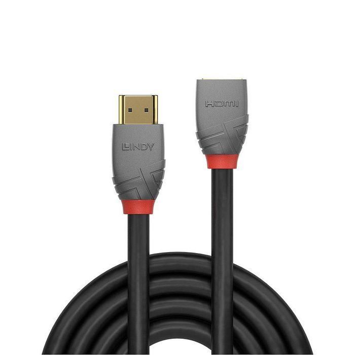 Lindy Cable Extensión HDMI 2.0 Alta Velocidad 3m 4K UHD 60Hz 18Gbps Apantallado Triple Conectores Bañados Oro Anthra Line 1
