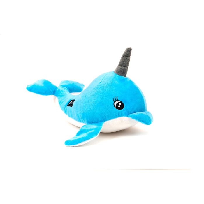 Gloria Peluche para Perro Nuka Narval con Squeaker, Textura Blanda Azul. Juguete Interactivo, Estimulante del Juego y la Curiosidad 2