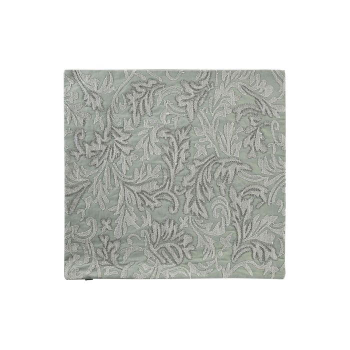 DKD Home Decor Funda Cojin Verde 50x50 cm Algodon Poliester Floral Cierre Cremallera Oculta 4