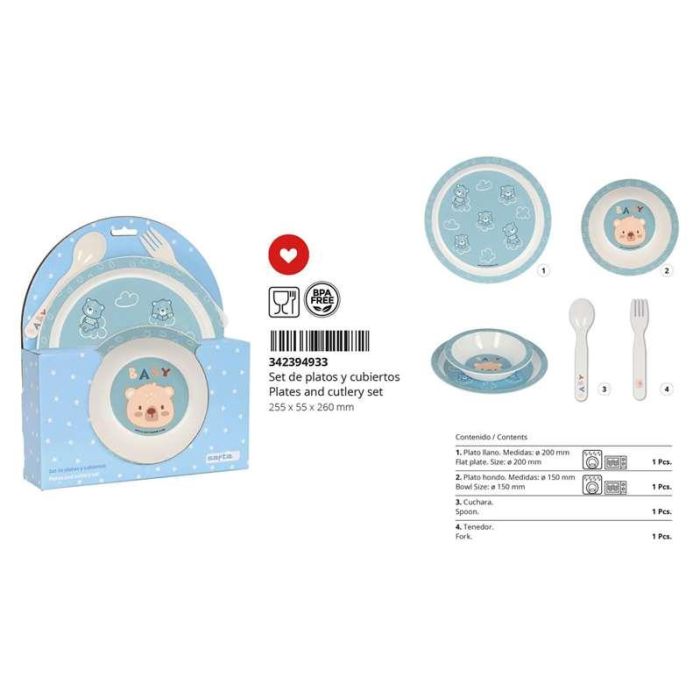 Set de Menaje Infantil Safta Baby bear (4 Piezas) 6 Set de Menaje Infantil Safta Baby bear (4 Piezas) 6