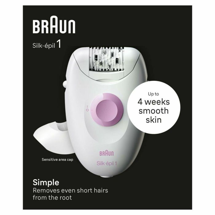 Braun 1-010 Depiladora Eléctrica Silk-épil 1, 20 Pinzas MicroGrip, 2 Velocidades, para Pelo Corto, Rosa y Blanco 1 Braun 1-010 Depiladora Eléctrica Silk-épil 1, 20 Pinzas MicroGrip, 2 Velocidades, para Pelo Corto, Rosa y Blanco 1