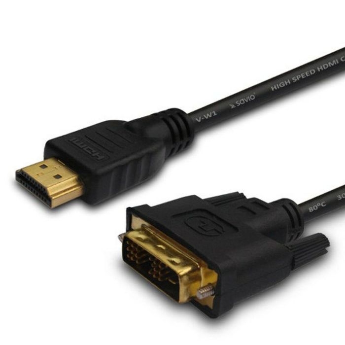 Cable HDMI a DVI Savio cl-139 Negro 1,8 m Cable HDMI a DVI Savio cl-139 Negro 1,8 m