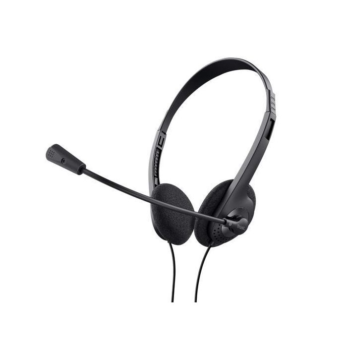 Trust Auriculares Primo Estéreo Jack 3.5 mm Con Micrófono Control Volumen Ajustable Negro Trust Auriculares Primo Estéreo Jack 3.5 mm Con Micrófono Control Volumen Ajustable Negro