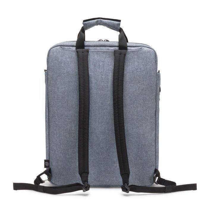 Dicota Eco MOTION Bolsa Tote Convertible Mochila para Portátil 13-15.6" Tablet 12.9" RPET Reciclado Resistente Agua Blue Denim 6
