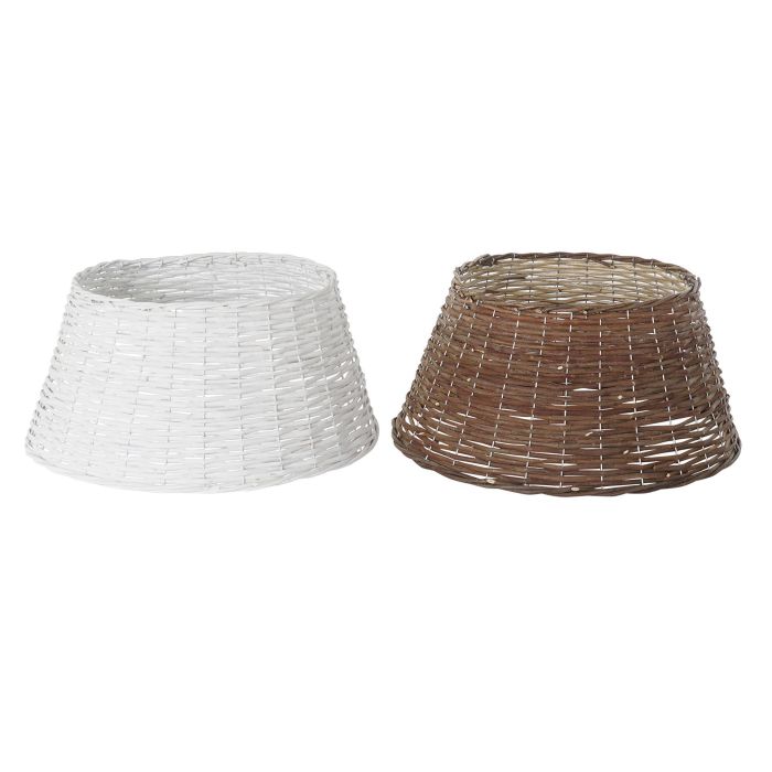 DKD Home Decor Base para Árbol de Navidad Alpina de Mimbre, Decoración Natural y Blanca, 59x59x26 cm - Pack 2 Unidades DKD Home Decor Base para Árbol de Navidad Alpina de Mimbre, Decoración Natural y Blanca, 59x59x26 cm - Pack 2 Unidades