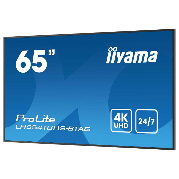 iiyama 65" 4K UHD IPS 3840x2160 25% Haze Monitor para Uso Profesional 24/7 Landscape y Portrait con Media Player USB