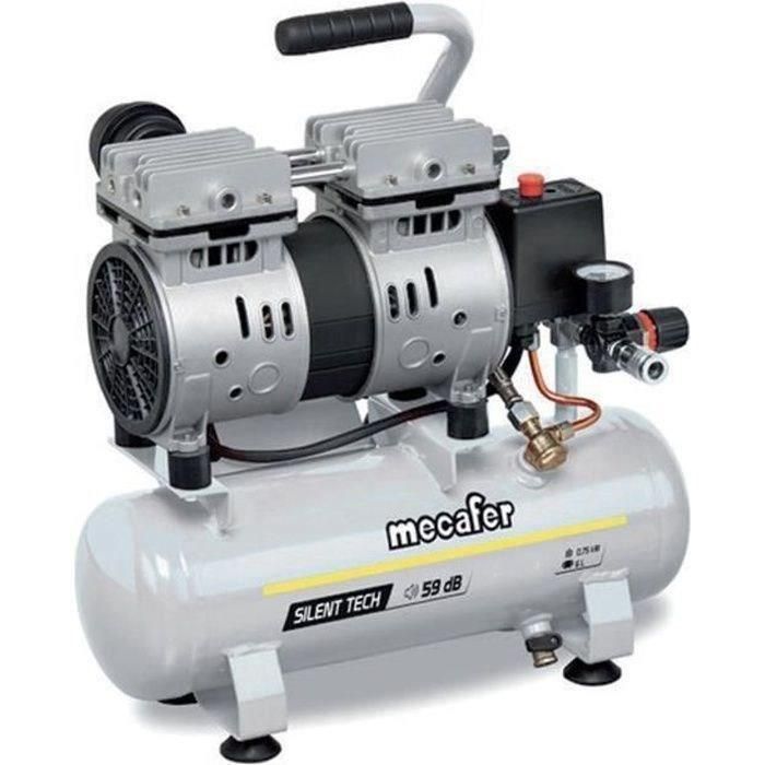 MECAFER Compresor silencioso - 425513 - 6L - 0.5HP - Gris MECAFER Compresor silencioso - 425513 - 6L - 0.5HP - Gris