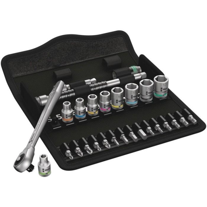 Wera 8100 SA 7 Zyklop Metal Knarrensatz con Durchsteckvierkant