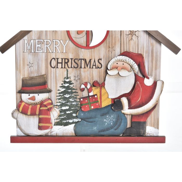 DKD Home Decor Decoración Colgante Navidad Tradicional de Madera Rojo Verde 2x28x30cm (Set de 6 Unidades Surtidas) 1