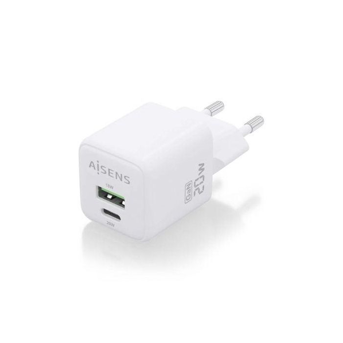 Cargador de Pared Aisens ASCH-20W2P010-W Blanco 20 W (1 unidad) 1 Cargador de Pared Aisens ASCH-20W2P010-W Blanco 20 W (1 unidad) 1