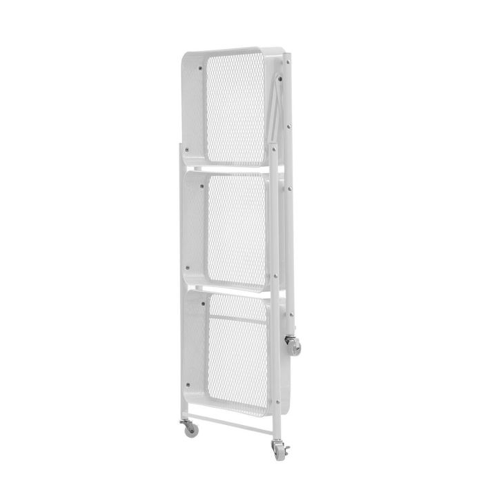 Versa Carro Plegable de Metal Blanco | Solución Compacta para Almacenamiento y Organización | 29.5x77x45 cm 1 Versa Carro Plegable de Metal Blanco | Solución Compacta para Almacenamiento y Organización | 29.5x77x45 cm 1