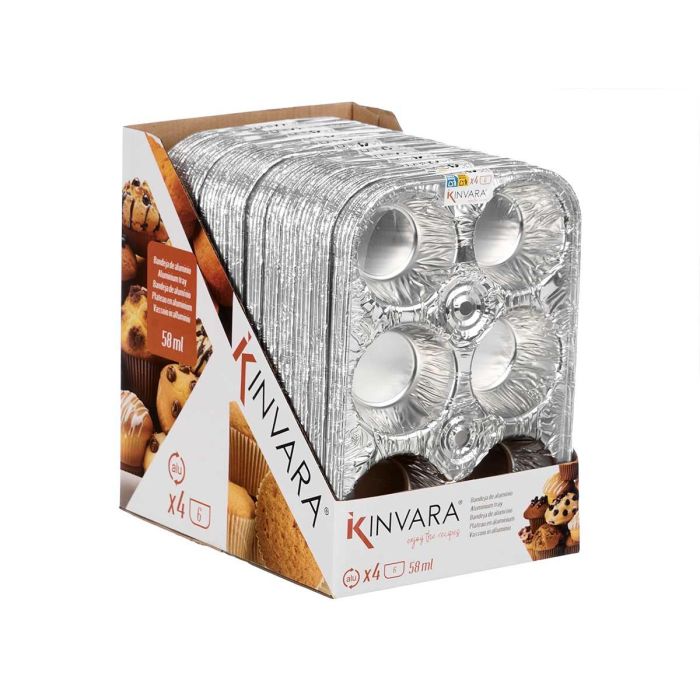 Set 4 Moldes Aluminio 6 Huecos 7Cm Diam Kinvara (24 Unidades) 2 Set 4 Moldes Aluminio 6 Huecos 7Cm Diam Kinvara (24 Unidades) 2