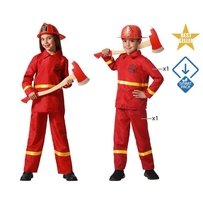 Disfraz Bombero Niño Infantil Rojo 7-9 Años Disfraz Bombero Niño Infantil Rojo 7-9 Años