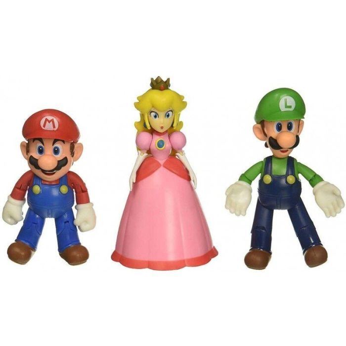 Jakks Pacific 64511-4L Pack 3 Figuras Articuladas 11 Puntos Super Mario - Mario, Luigi y Princesa Peach 10 cm 1 Jakks Pacific 64511-4L Pack 3 Figuras Articuladas 11 Puntos Super Mario - Mario, Luigi y Princesa Peach 10 cm 1