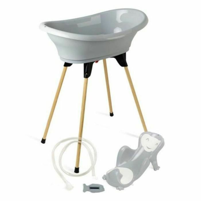 Thermobaby VASCO 5 en 1 - Set Completo de Baño para Bebé con Bañera, Soporte, Tumbona Babycoon y Termómetro - Charm Gris Thermobaby VASCO 5 en 1 - Set Completo de Baño para Bebé con Bañera, Soporte, Tumbona Babycoon y Termómetro - Charm Gris