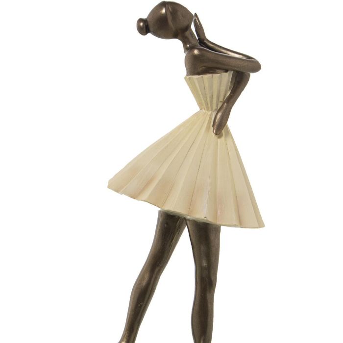 Figura Decorativa Alexandra House Living Beige Dorado Plástico Bailarina 13 x 17 x 30 cm