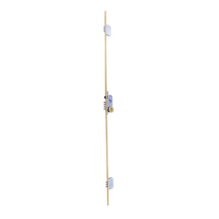 TESA T2B3566Le Cerradura Seguridad Multipunto 3 Puntos Bulones Redondos Cerradero 40mm Escudo E300L Cilindro T60 Dorada Puertas RF 1