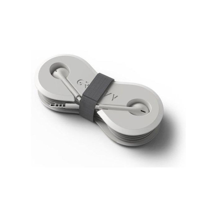 Groovy Auriculares con Micrófono, Conector Jack 3,5 mm y Enrollador de Cables, Color Blanco