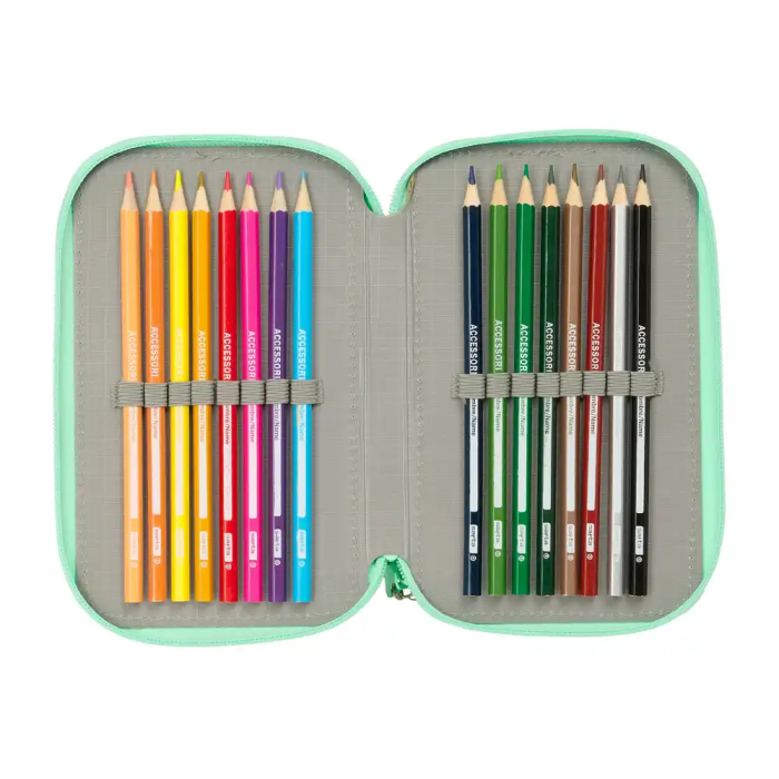 Safta Plumier Escolar Triple Cremallera 37 Piezas Dora 195x125x55 mm 4