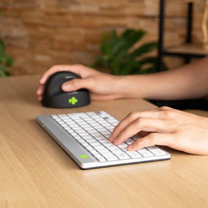 R-Go Tools Teclado Ergonómico Compacto Break, QWERTY (PT), Bluetooth, Blanco, Software Pausa R-Go Tools Teclado Ergonómico Compacto Break, QWERTY (PT), Bluetooth, Blanco, Software Pausa