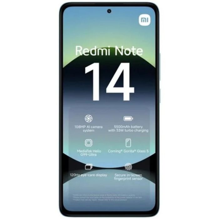 Xiaomi Redmi Note 14 Smartphone 256 GB 8 GB RAM Azul 6.67" 2400x1080 Dual SIM 4G 108 MP 5500 mAh Helio G99 Ultra 1 Xiaomi Redmi Note 14 Smartphone 256 GB 8 GB RAM Azul 6.67" 2400x1080 Dual SIM 4G 108 MP 5500 mAh Helio G99 Ultra 1