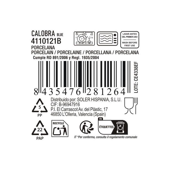 La Mediterranea Bandeja Calobra Azul 31 cm x 17.5 cm (24 Unidades)