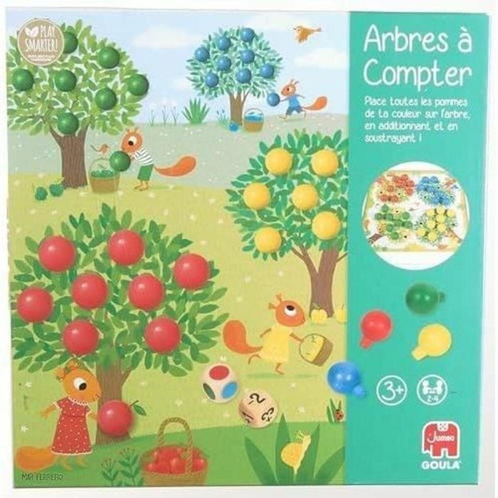 Juego educativo - GOULA - Árboles para contar - Completa los árboles con frutos según los dados 1