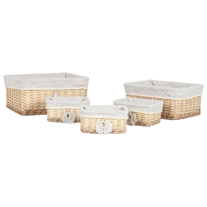 Cesta Boho DKD Home Decor Natural 38 x 22 x 48 cm Set de 5 (2 Unidades) 3
